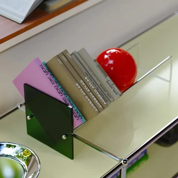 Étagère de rangement de bureau en acier inoxydable et acrylique