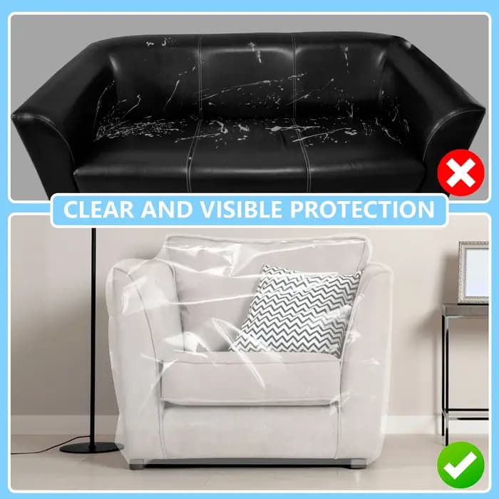 Housse de canapé PE transparente pour meubles