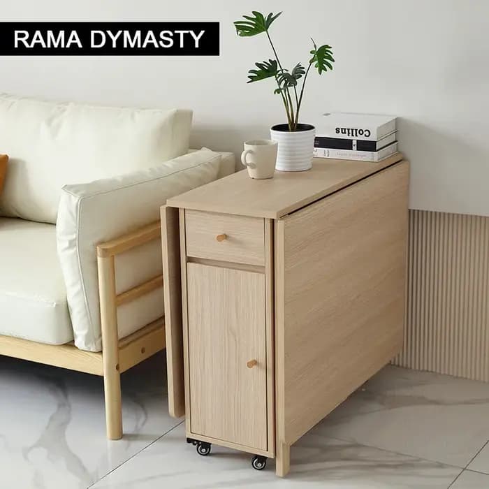 Table de salle à manger pliante extensible avec cuir chevelu tombant