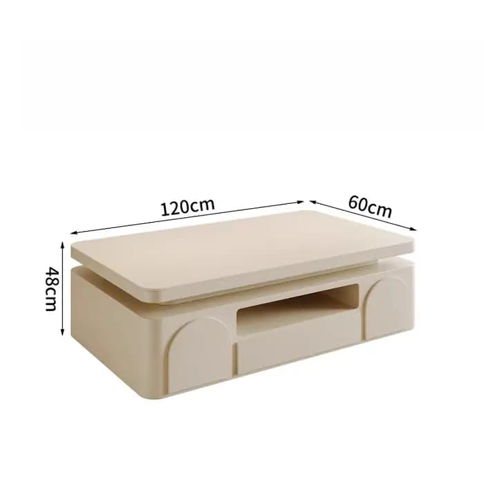 Table basse rectangulaire blanche de style nordique