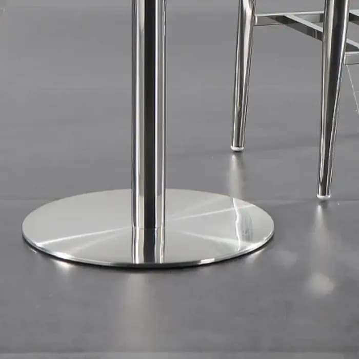Table de Salle à Manger Ronde en Acier Inoxydable, Mobilier d'Extérieur pour la Maison, Mobile, Simp