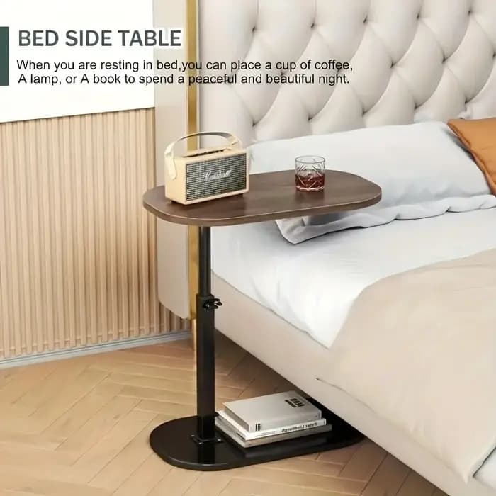 Table réglable en hauteur avec plateau en bois