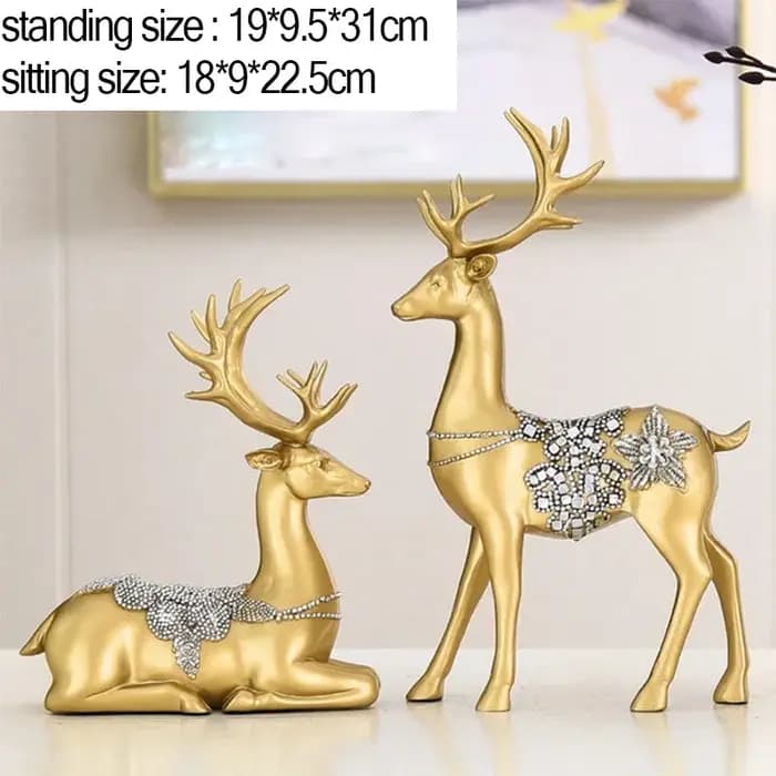 Meuble TV de salon européen, figurines rondes en résine, artisanat de luxe, décoration moderne dorée