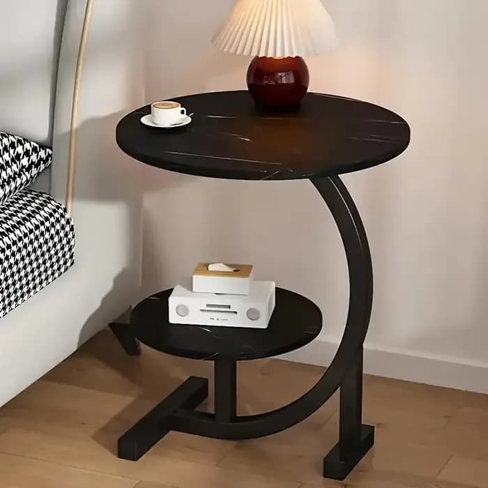 Table basse moderne extensible à double niveau - Plateau en bois