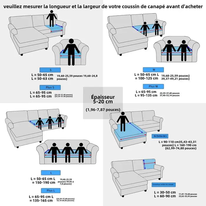 Housse de coussin de canapé élastique pour salon