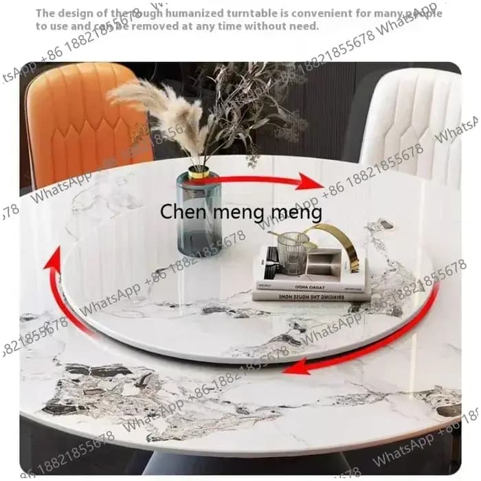 A38 Table coulissante ronde Table de luxe en acier inoxydable îles de cuisine Transparent Mesa Comed