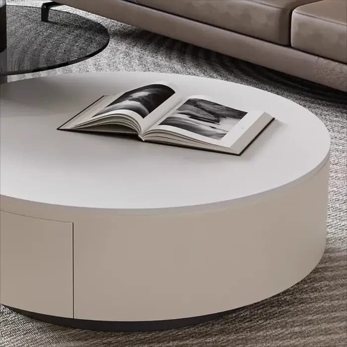 Tiroirs Salon Table basse Design organisateur Tables minimalistes italiennes rondes Premium Mesa auxiliaire