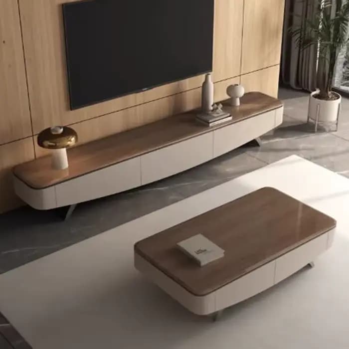 Meuble TV sur pied moderne de luxe en bois pour chambre à coucher