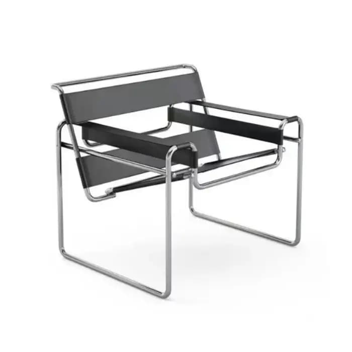 Fauteuil de salon en cuir et maille, style décontracté, pour photos