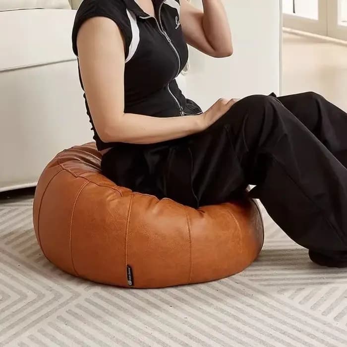 Banc de rangement en cuir PU non rembourré, besoin de combler les vêtements, Pouf de rangement rond,