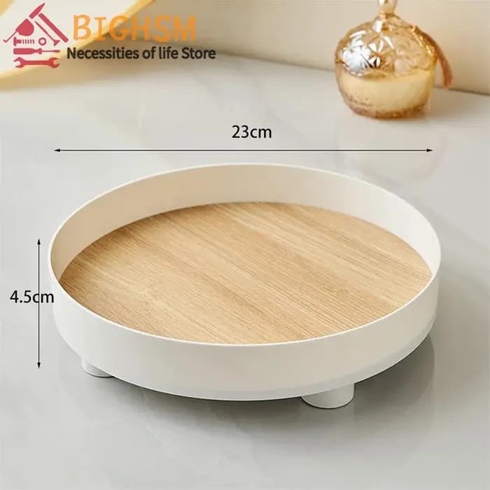 Plateau de rangement rond pour table basse de salon