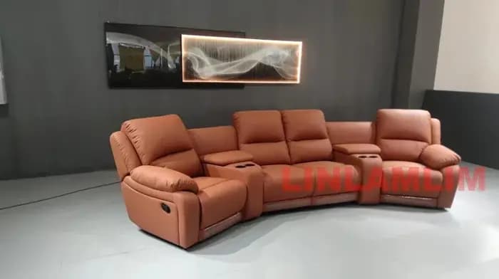 Linlamlim manuel/électrique inclinable Italinan canapé en cuir véritable rétractable théâtre fauteuil