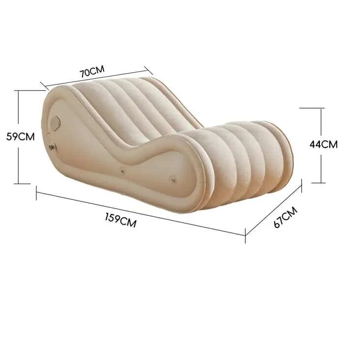 Canapé gonflable pliable en peluche PVC