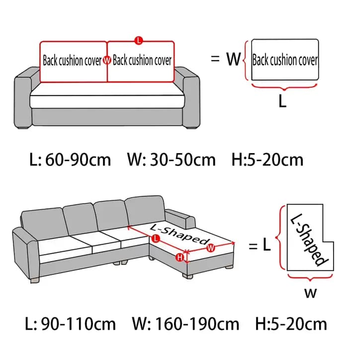 Housses de coussin de siège de canapé noires