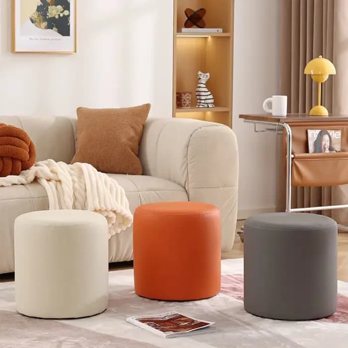 Poufs en bois salon tabouret de vanité nordique tabourets bas modernes bureau Pouf Ottoman décoratif meubles de chambre esthétiques