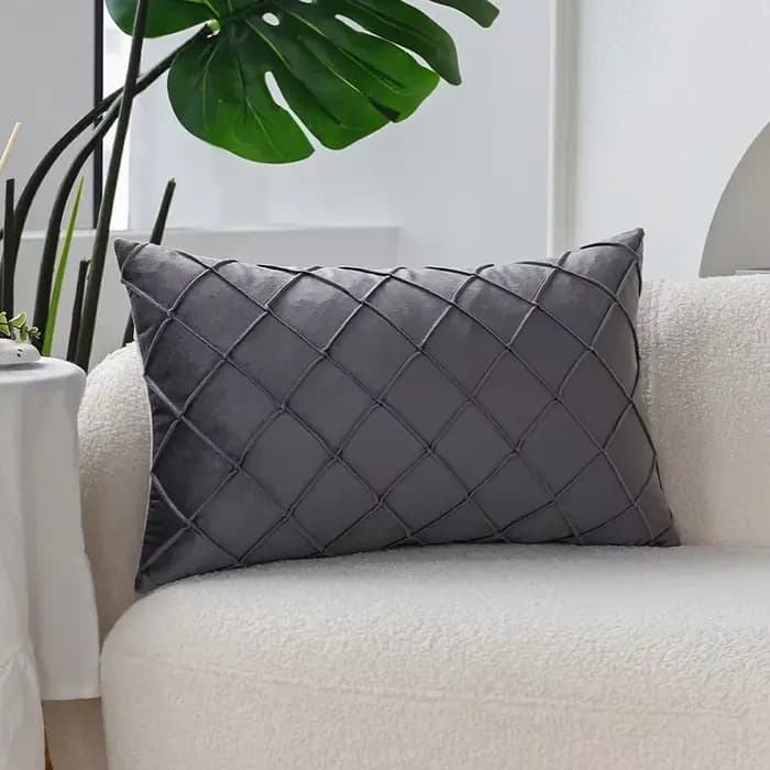 Housse de coussin grise pour canapé salon 30x50