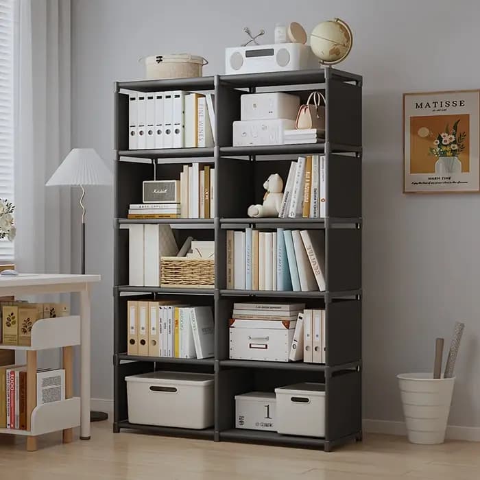Étagère de rangement simple à 6 niveaux et double rangée
