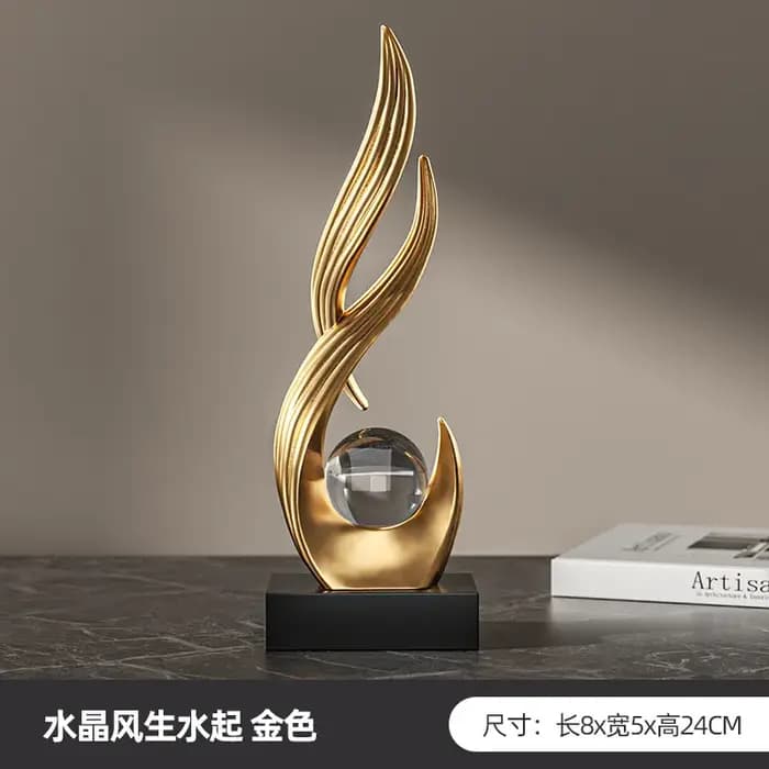 Vent et Eau en Mouvement - Meuble TV et Cave à Vin de Luxe Haut de Gamme pour Salon, Décoration 2026 Nouveaux Objets d'Artisanat Artistique