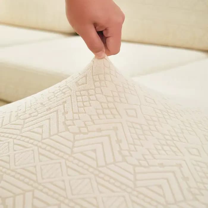 Housse de coussin de canapé jacquard – Motif géométrique