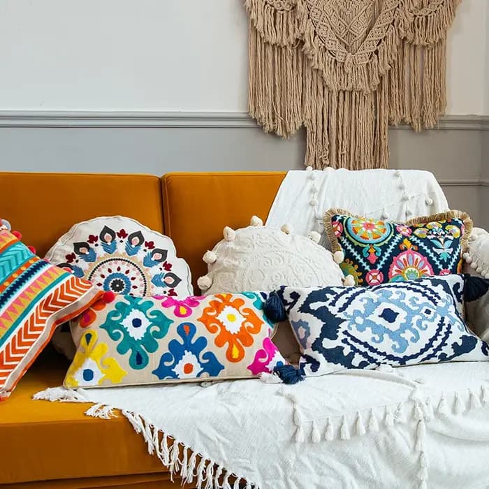 Housses d'oreiller décoratives de canapé de style ethnique Boho