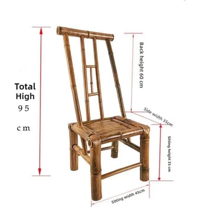 Chaise en bambou artisanale avec dossier