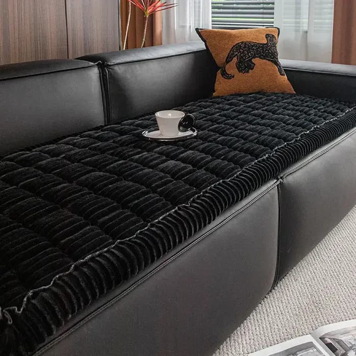 Coussin de canapé en velours côtelé chaud et doux