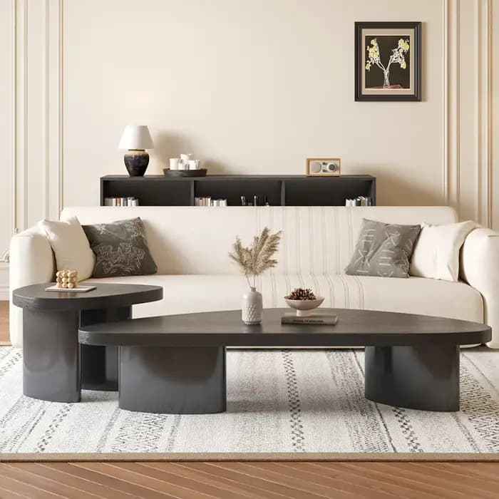 Table basse en bois massif pour salon