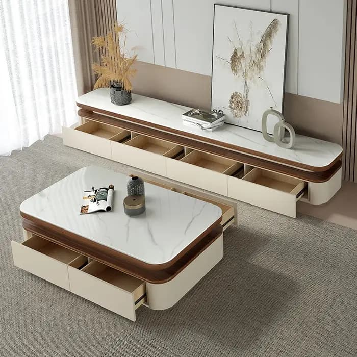 Table basse Design esthétique peu encombrante Tables basses De luxe minimalistes rangement moderne Mesa De Centro meubles De salon