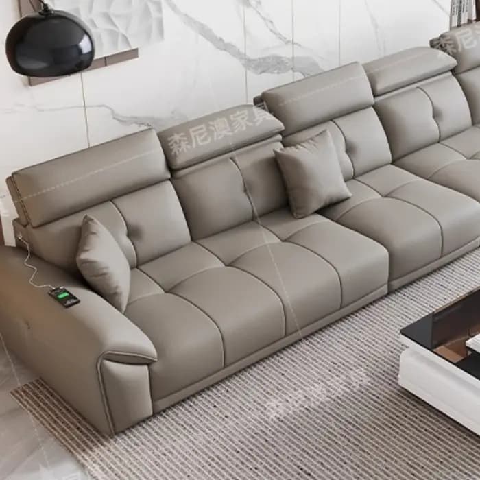Canapé minimaliste moderne en cuir inclinable coin salon
