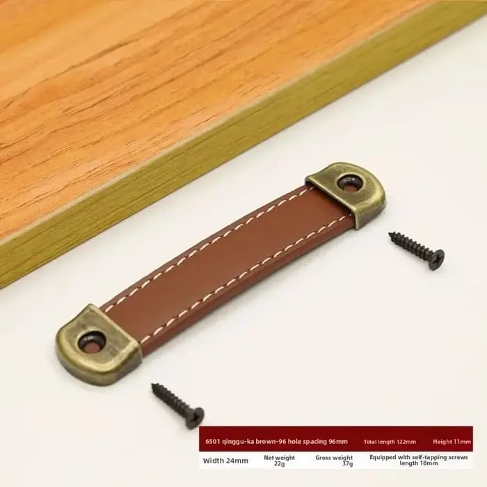 Poignées de meubles en cuir durables universelles avec vis