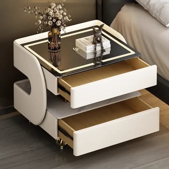 Tables De Nuit design moderne avec serrure Table De Chevet esthétique minimaliste Premium pieds en métal Glamour