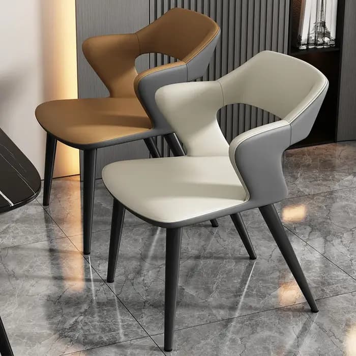 Chaise de salle à manger en similicuir de style italien