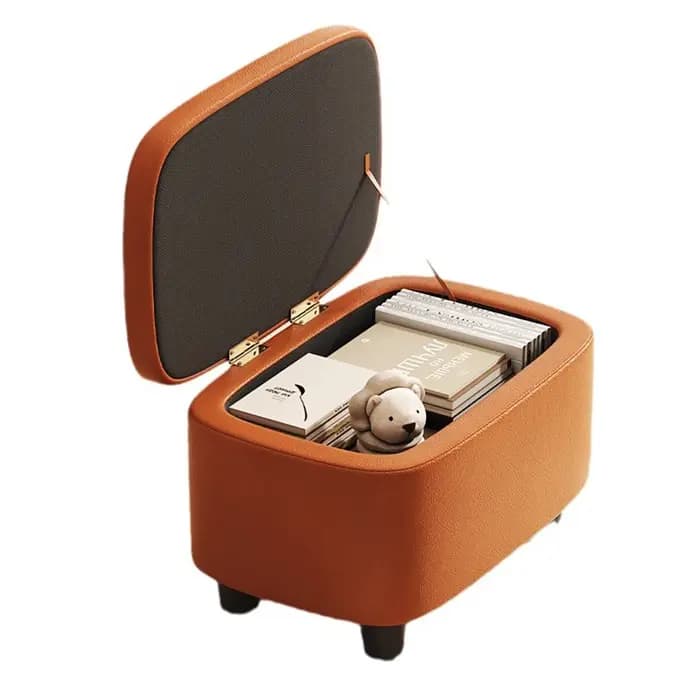 Organisateur créatif tabouret poufs ménage confortable canapé tabouret en cuir salon canapé porte po