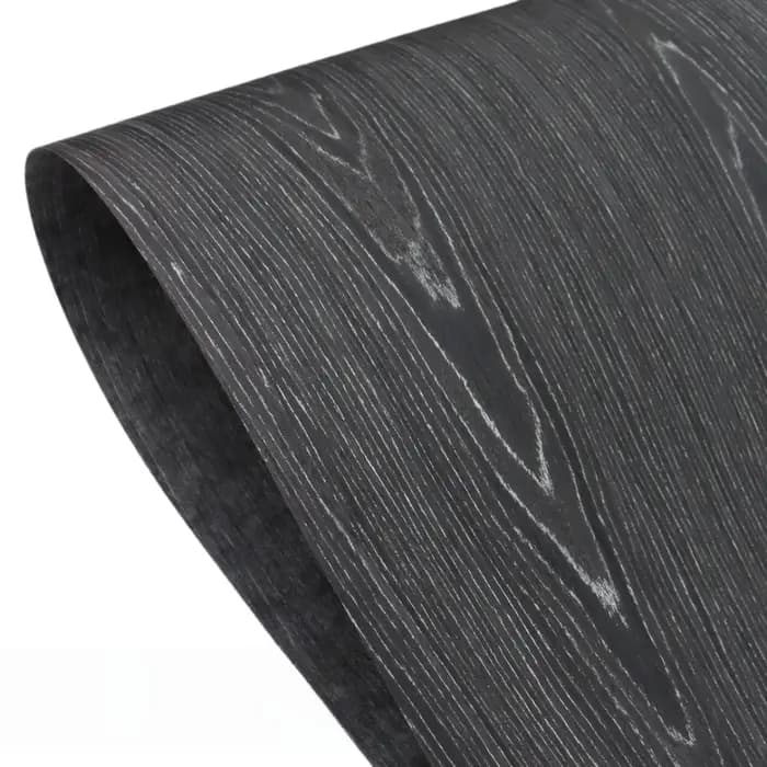 Chêne noir avec placage de bois de Grain argenté, 58x250cm, pour meubles, armoires, décoration de ré