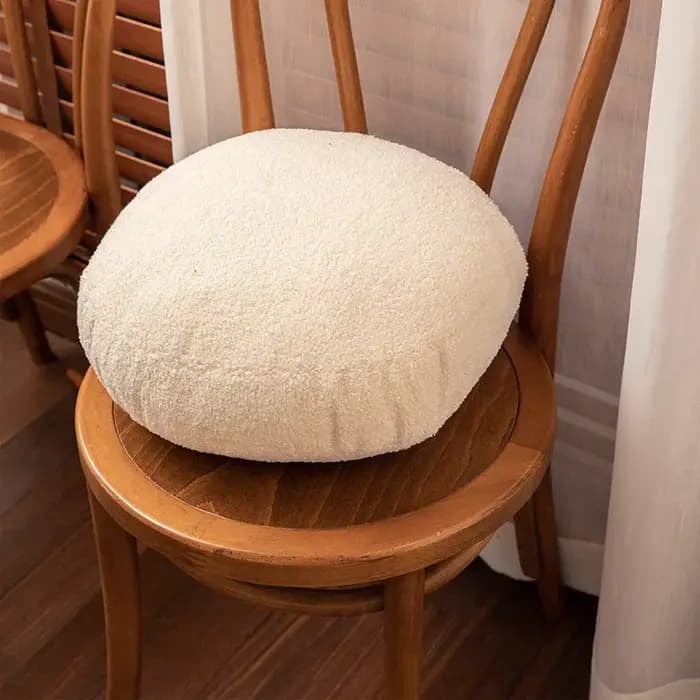 Coussin rond en fourrure de style nordique, nounours doux, housse de coussin, niche, maison moderne, canapé, chevet, décor de fenêtre, tatami, polymères