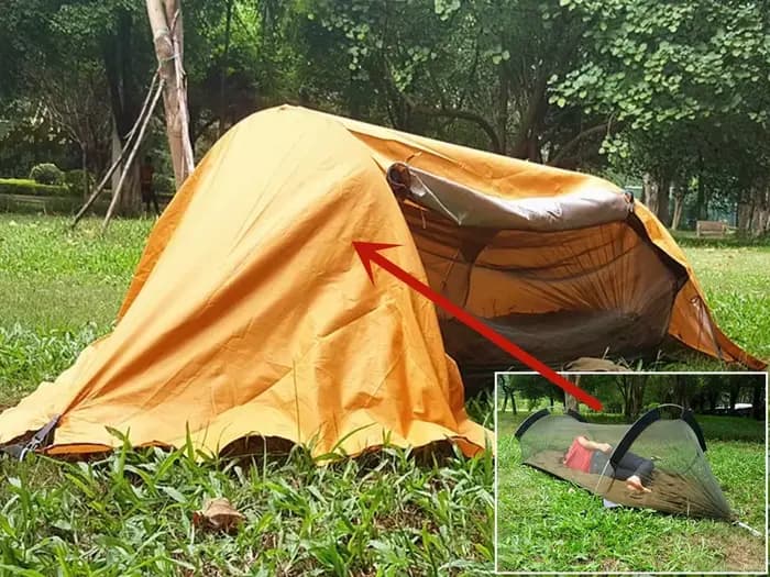 Hamac de voyage en tissu imperméable pour hamac de 270cm, auvent de protection solaire pour hamac av