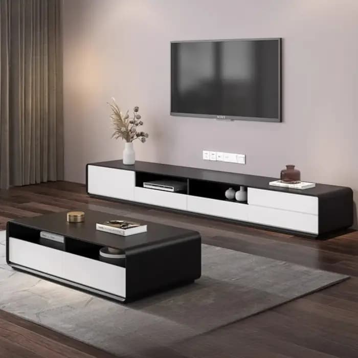 Meuble Tv marron en bois massif