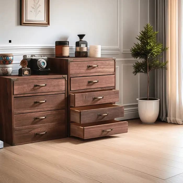 Armoire de rangement domestique multicouche en bois massif