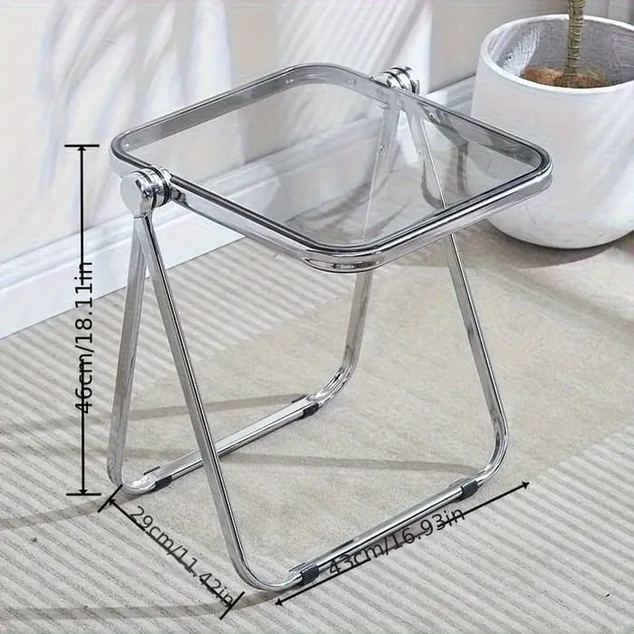 Table d'appoint pliante-table basse transparente à la mode pour salon canapé coin et balcon