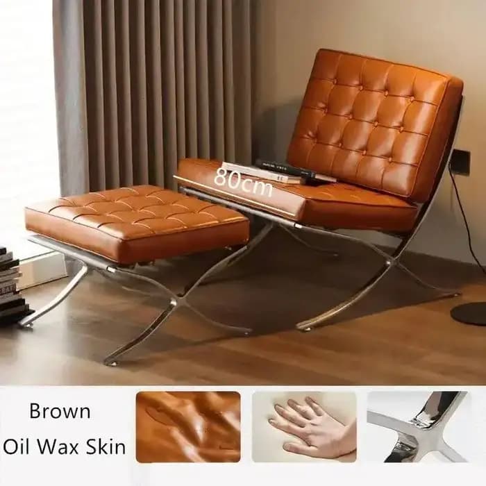 Fauteuil simple moderne et élégant de style Barcelone pour la décoration de salon de luxe, fauteuil