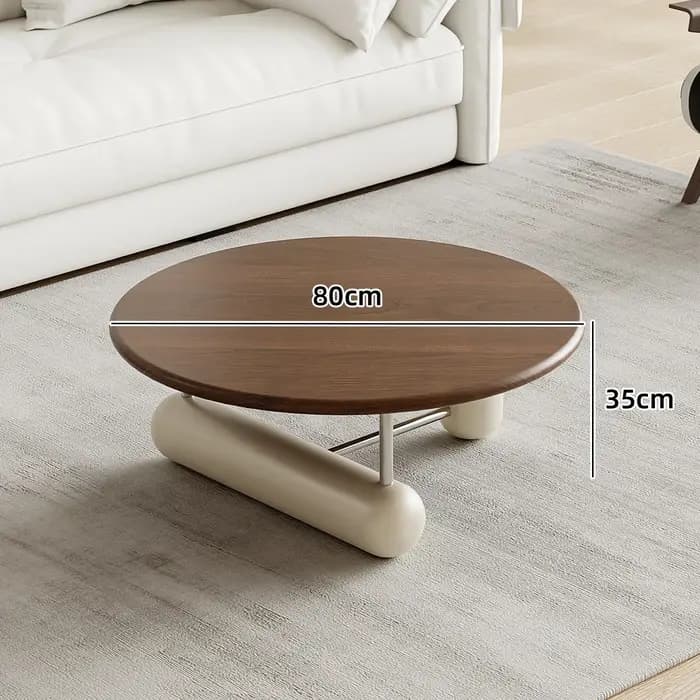 Table basse ronde en bois pour chambres à coucher