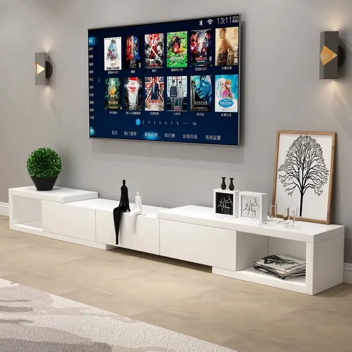 Meuble Tv esthétique élégant modulaire réglable rétro avec rangement