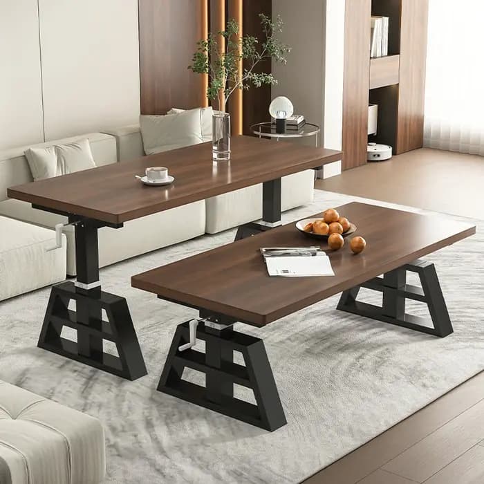Table basse rectangulaire avec pieds en métal