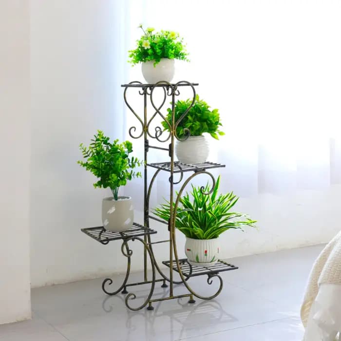 Étagère en métal pour plantes, présentoir à fleurs, jardinière de jardin, support avec étagères à 4