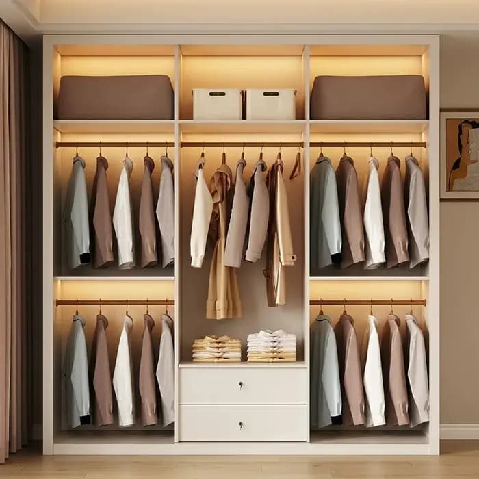 Armoire d'angle coulissante de style rétro français en bois