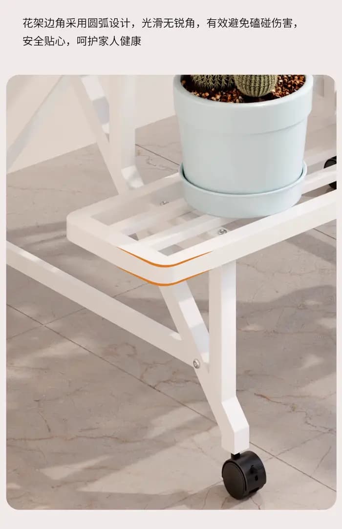 Étagère de Pot de fleur de balcon en métal avec roues, support de rangement roulant à plusieurs nive