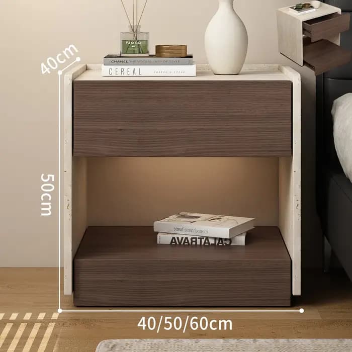 Table de chevet simple et étroite avec rangement