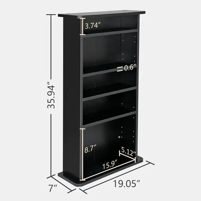 Meuble de rangement multimédia, support pour DVD, étagère à livres, organisateur, tour audio multimé