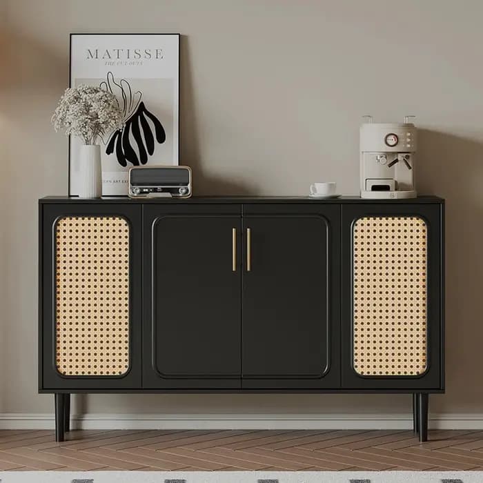 Armoire de salon minimaliste en rotin