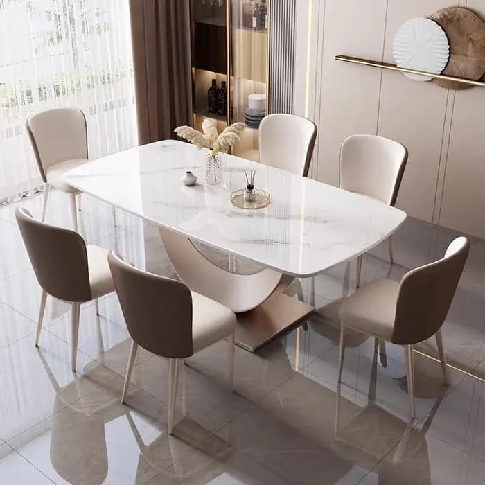 Chaises rectangulaires modernes en marbre pour salle à manger, table de cuisine, salle de réception,